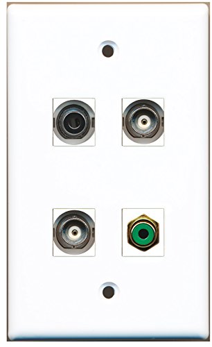 RiteAV - 1 Port RCA Green 1 Port 3.5mm 2 Port BNC Wall Plate