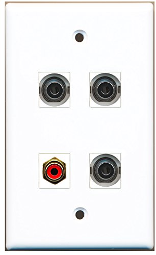 RiteAV - 1 Port RCA Red 3 Port 3.5mm Wall Plate