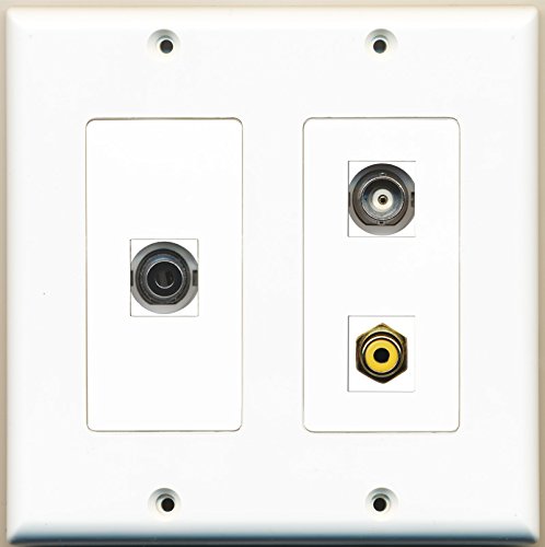RiteAV - 1 Port RCA Yellow 1 Port 3.5mm 1 Port BNC - 2 Gang Wall Plate