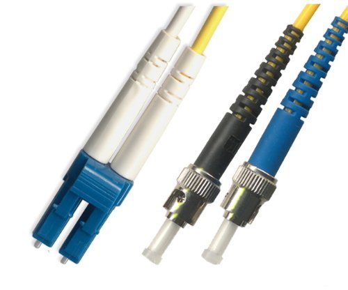 1 Meter Singlemode Duplex Fiber Optic Cable (9/125) - LC to ST - Yellow