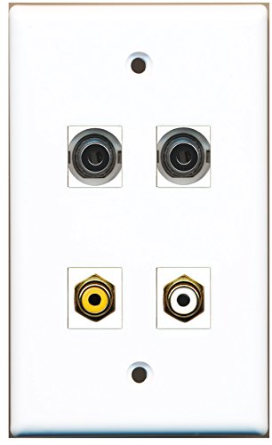 RiteAV - 1 Port RCA White 1 Port RCA Yellow 2 Port 3.5mm Wall Plate