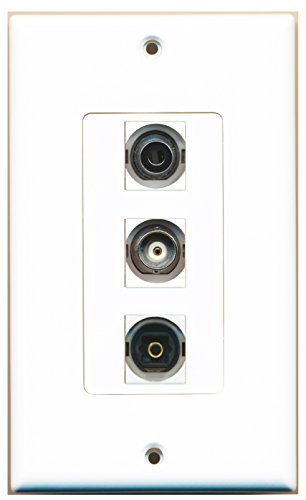 RiteAV - 1 Port Toslink and 1 Port 3.5mm and 1 Port BNC Decorative Wall Plate Decorative