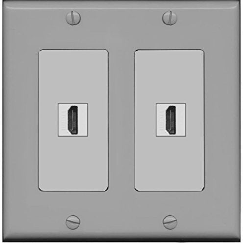 RiteAV - 2 Port HDMI - Dual Gang Wall Plate - Gray