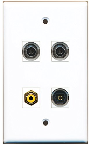 RiteAV - 1 Port RCA Yellow 1 Port Toslink 2 Port 3.5mm Wall Plate