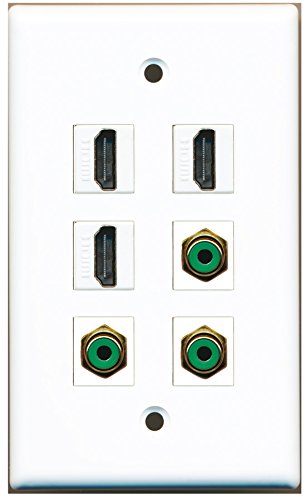 RiteAV - 3 HDMI 3 Port RCA Green Wall Plate