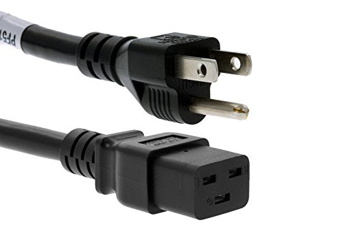 CablesAndKits Heavy Duty AC Power Cord, 15A/125V, 14 AWG, 5-15P to C19, (NEMA 5-15P to IEC-60320-C19) 3 ft
