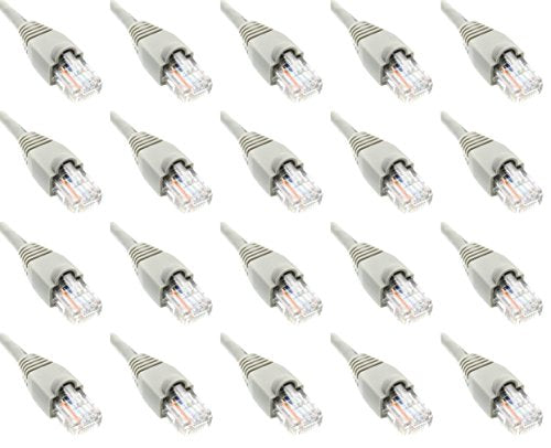 Cat 5e Ethernet patch cord 3 feet GREY Cable (20Pack)