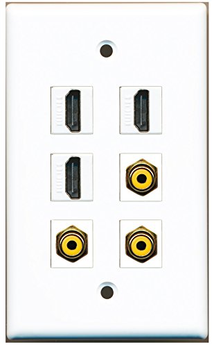 RiteAV - 3 HDMI 3 Port RCA Yellow Wall Plate