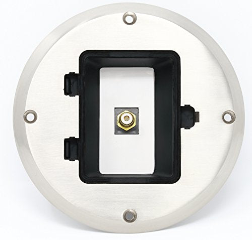 RiteAV 1 Port RCA for Subwoofer Audio Port Floor Box - Stainless Steel