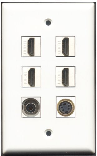 RiteAV - 4 Port HDMI 1 S-Video 1 3.5mm Wall Plate