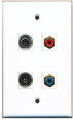 RiteAV - 1 Port RCA Red 1 Port RCA Blue 1 Port Toslink 1 Port 3.5mm Wall Plate