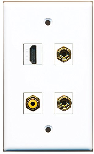 RiteAV - 1 Port HDMI 1 Port RCA Yellow 2 Port Banana Speaker Wall Plate