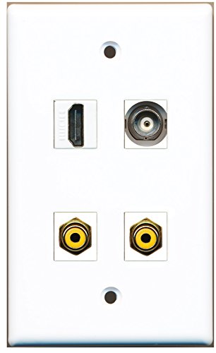 RiteAV - 1 Port HDMI 2 Port RCA Yellow 1 Port BNC Wall Plate