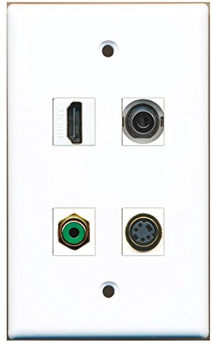 RiteAV - 1 Port HDMI 1 Port RCA Green 1 Port S-Video 1 Port 3.5mm Wall Plate
