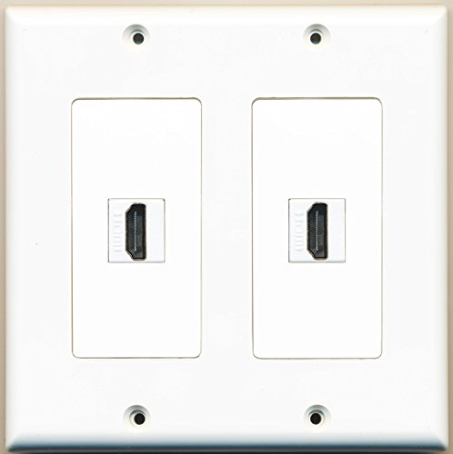 RiteAV - 2 Port HDMI - Dual Gang Wall Plate - White