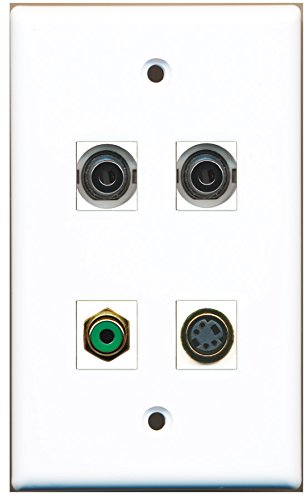 RiteAV - 1 Port RCA Green 1 Port S-Video 2 Port 3.5mm Wall Plate