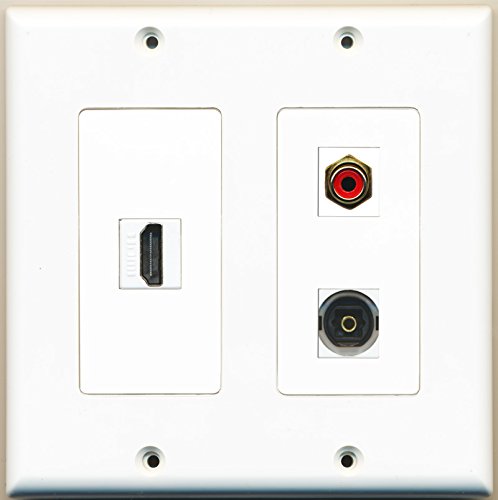 RiteAV - 1 Port HDMI 1 Port RCA Red 1 Port Toslink - 2 Gang Wall Plate