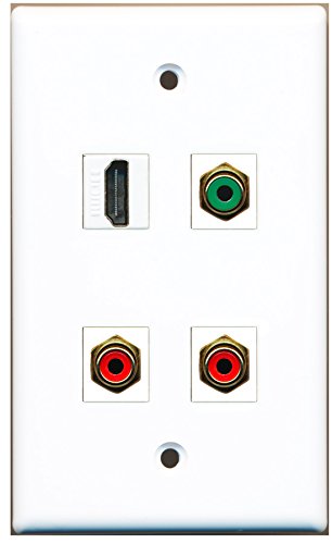 RiteAV - 1 Port HDMI 2 Port RCA Red 1 Port RCA Green Wall Plate