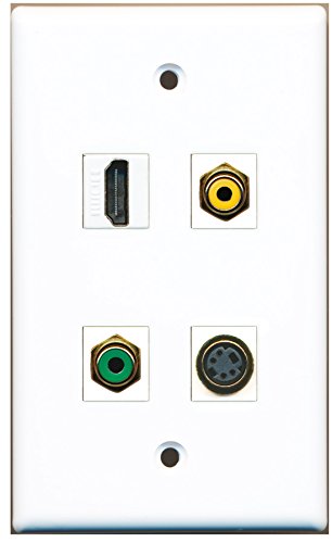 RiteAV - 1 Port HDMI 1 Port RCA Yellow 1 Port RCA Green 1 Port S-Video Wall Plate