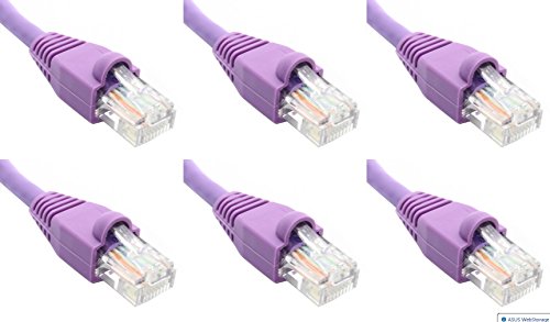 Ultra Spec Cables Pack of 6 - Purple 1FT Cat6 Ethernet Network Cable LAN Internet Patch Cord RJ45 Gigabit