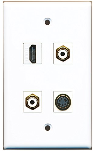 RiteAV - 1 Port HDMI 2 Port RCA White 1 Port S-Video Wall Plate