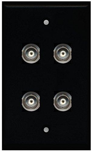 RiteAV 4 Port BNC Female/Female HD-SDI Jack Wall Plate - Black