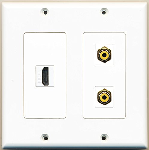 RiteAV - 1 Port HDMI 2 Port RCA Yellow - 2 Gang Wall Plate