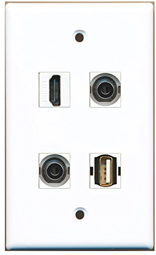 RiteAV - 1 Port HDMI 1 Port USB A-A 2 Port 3.5mm Wall Plate