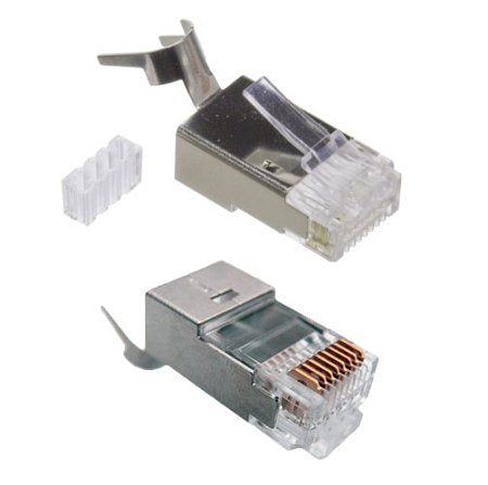RiteAV - 23 AWG Shielded CAT 6 Solid Terminating Crimp Ends Designed for Direct Burial Cable (10 Pack)