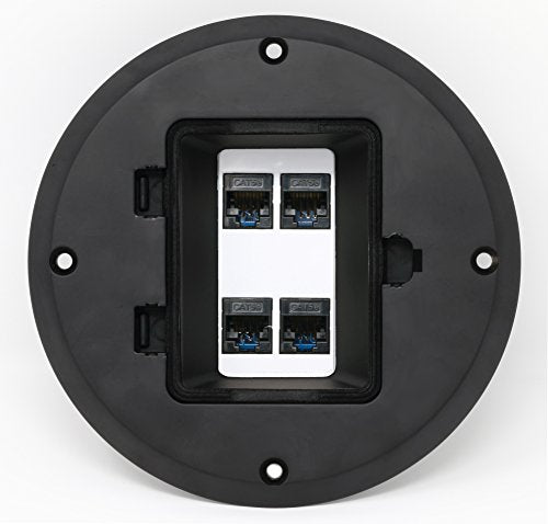 RiteAV - 4 Port Cat5e Ethernet Floor Box - Black