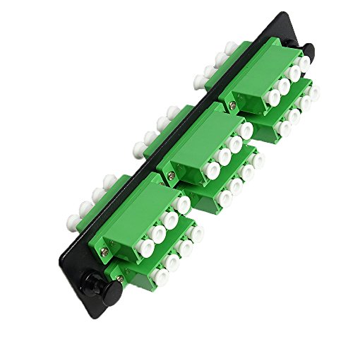 RiteAV LGX Footprint LC Adapter Panel, 6 Ports, Loaded w/6 LC Quad Duplex Singlemode APC Adapters, Black