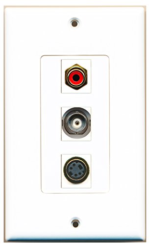 RiteAV - 1 Port RCA Red and 1 Port S-Video and 1 Port BNC Decorative Wall Plate Decorative