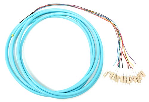 Ultra Spec Cables 12 Strand OM3 50/125 Multimode LC-UPC Fiber Pigtail, 3 Meter