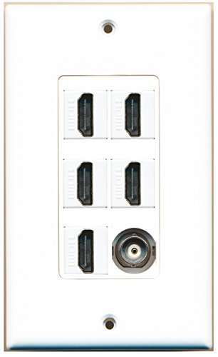 RiteAV - 5 Port HDMI 1 BNC Wall Plate Decorative