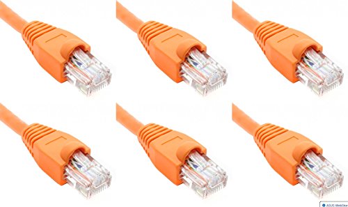 Ultra Spec Cables Pack of 6 - Orange 1FT Cat6 Ethernet Network Cable LAN Internet Patch Cord RJ45 Gigabit