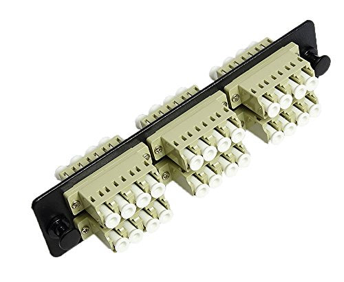 RiteAV LGX Footprint LC Adapter Panel, 6 Ports, Loaded w/6 LC Quad Duplex Multimode Adapters, Black