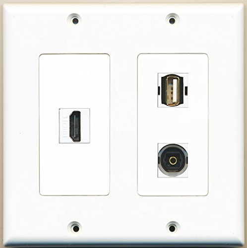 RiteAV - 1 Port HDMI 1 Port USB A-A 1 Port Toslink - 2 Gang Wall Plate