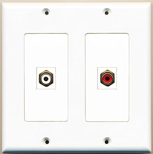 RiteAV - 1 Port RCA Red 1 Port RCA White - Dual Gang Wall Plate