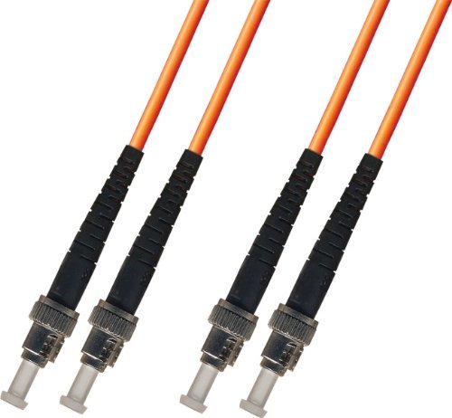 SC to ST 62.5/125 1m Duplex Multimode Fiber Optic Cable in Black