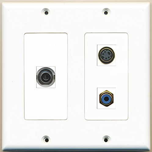 RiteAV - 1 Port RCA Blue 1 Port S-Video 1 Port 3.5mm - 2 Gang Wall Plate