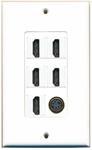 RiteAV - 5 Port HDMI 1 S-Video Wall Plate Decorative