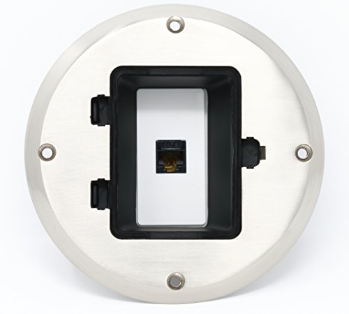 RiteAV 1 Gang 1 Port Cat6 Floor Box - Stainless Steel