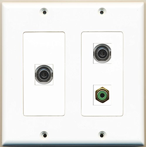 RiteAV - 1 Port RCA Green 2 Port 3.5mm - 2 Gang Wall Plate