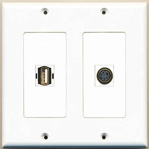 RiteAV - 1 Port USB A-A 1 Port S-Video - Dual Gang Wall Plate