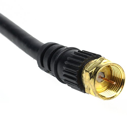 0.5ft Black COAXIAL Cable TV RG6 CATV F-Type F-PIN Cord Video 75 OHM 18AWG VCR