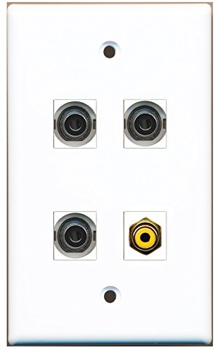 RiteAV - 1 Port RCA Yellow 3 Port 3.5mm Wall Plate