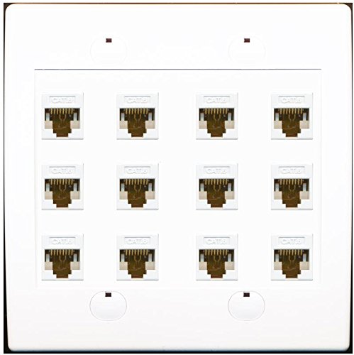 RiteAV 12 Cat6 Wall Plate White