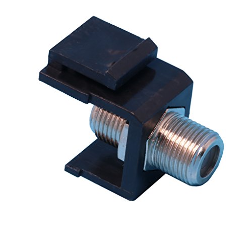 RiteAV Coax Cable F Type Keystone Jack Coupler Connector Female to Female - Black