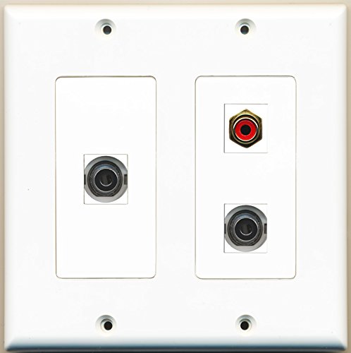 RiteAV - 1 Port RCA Red 2 Port 3.5mm - 2 Gang Wall Plate