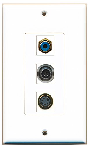 RiteAV - 1 Port RCA Blue and 1 Port S-Video and 1 Port 3.5mm Decorative Wall Plate Decorative